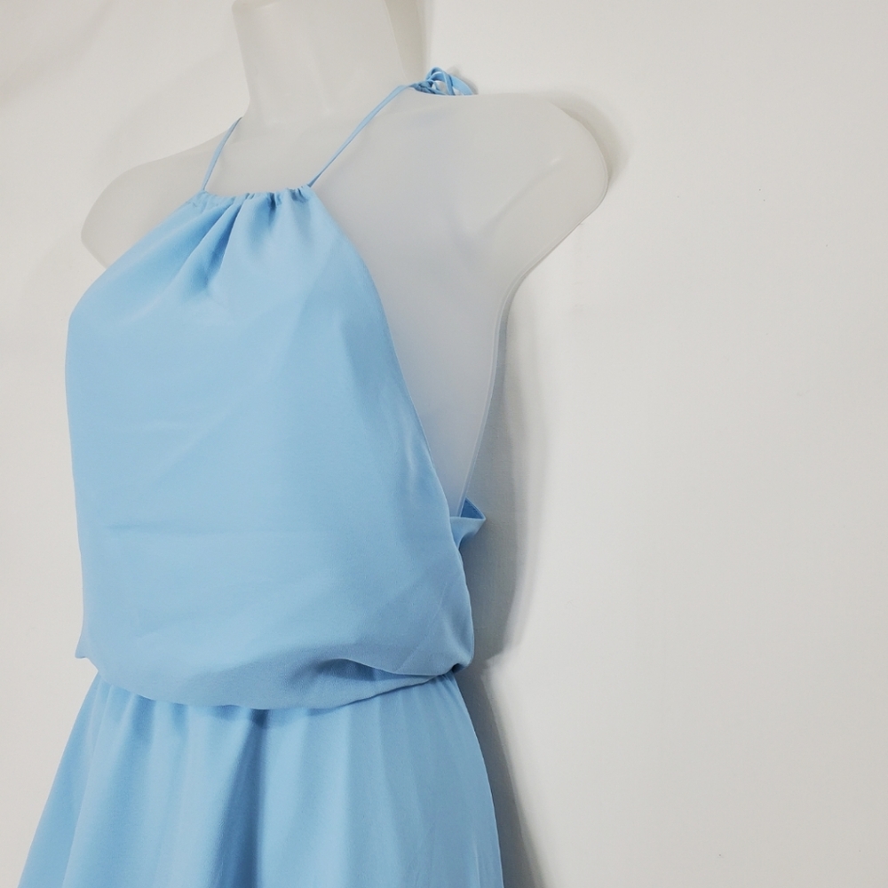 Haute Hippie Sky Blue Chiffon Hi Low Dress - Picture 6 of 11